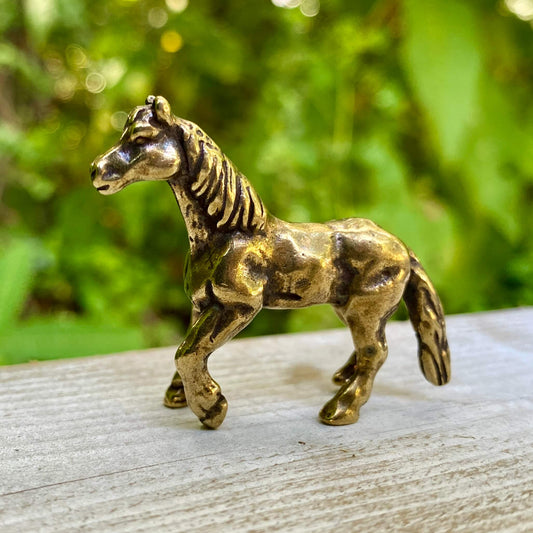 Solid brass horse sculpture handmade with fine detail. Perfect for equestrian decor, horse lover gifts, and traditional or western interiors.