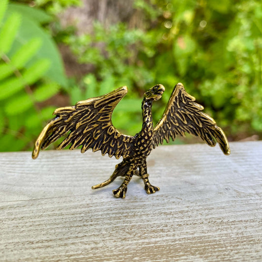 Brass phoenix figurine – handcrafted symbol of rebirth, strength, and transformation. Stunning detail and shine.